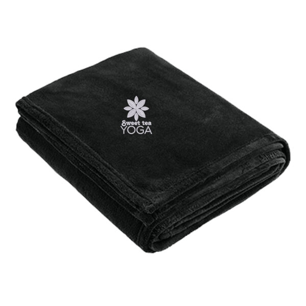 Embroidered Sweet Tea Yoga - Oversized Ultra Plush Blanket Thumbnail